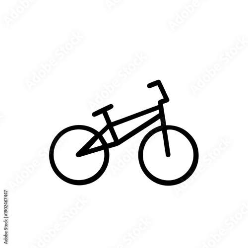Minimalist Vector Bicycle Icon Isolated on White Background