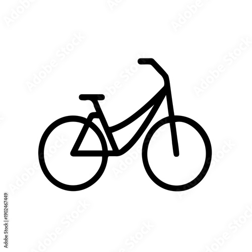 Minimalist Vector Bicycle Icon Isolated on White Background