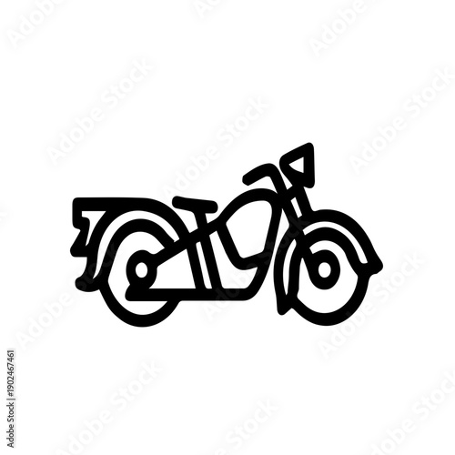 Minimalist Vector motorcycle Icon Isolated on a white background