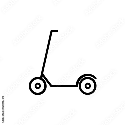 Minimalist Vector Scooter Icon Isolated on White Background