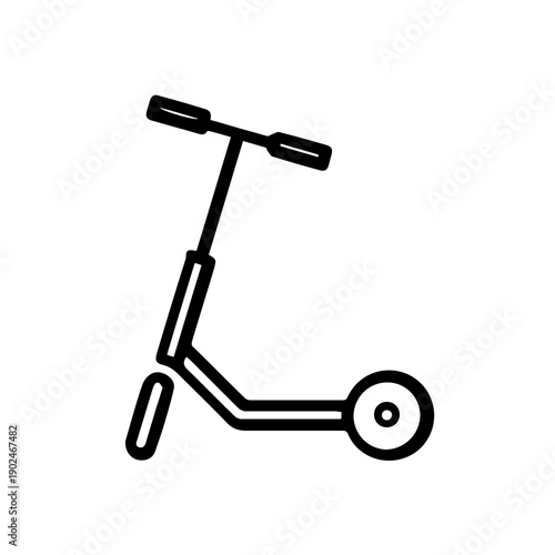 Minimalist Vector Scooter Icon Isolated on White Background
