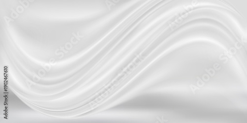 White gray satin texture that is white silver fabric silk panorama background with beautiful soft blur pattern natural.