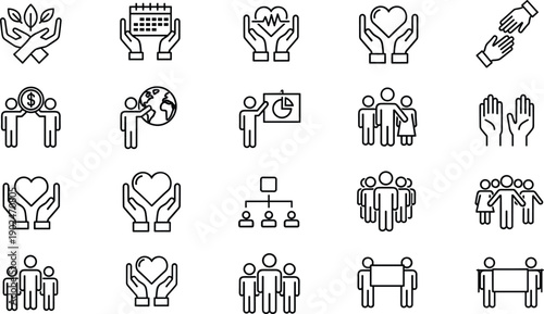 charity donation community support teamwork healthcare volunteering humanity nonprofit social care solidarity