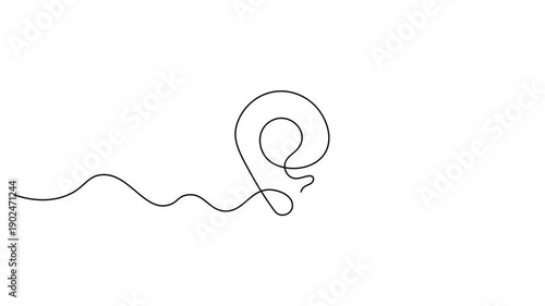 location pin icon abstract line art animation. Map marker icon line animation. Map location symbol one line drawing animation