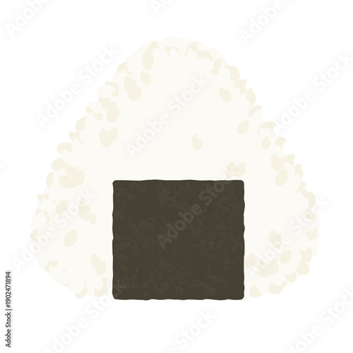 海苔が巻いてある、おにぎりのベクターイラスト素材。