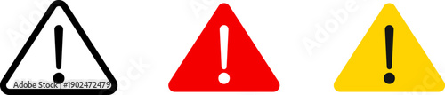 Warning icons. Danger signs. Warning attention icons
