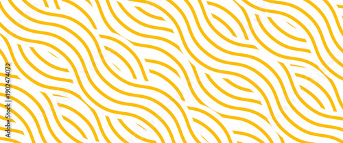 Yellow instant noodle, pasta and spaghetti texture with geometric wavy lines. Ramen, pasta vector pattern. Background abstract food illustrationmodern eps10