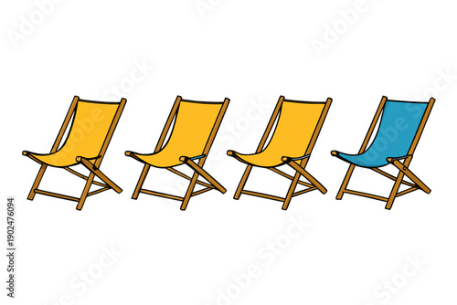 Beach chair vector illustration isolated on white background