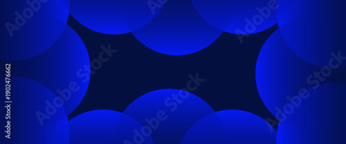 Minimal style dark blue circle center bubble decoration background. vector illustration.