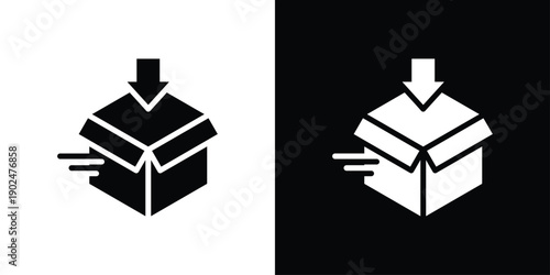 Box Icon Sheet Multiple Style Collection Isolated Vector