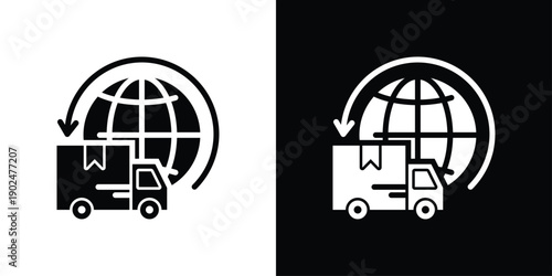 Logistics Icon Sheet Multiple Style Collection Isolated Vector