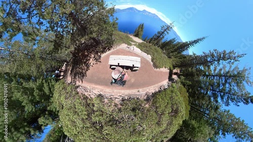 Wallpaper Mural Crater Lake National Park Cleetwood Cove Trail Hiking Tiny Planet 01 Oregon USA Torontodigital.ca