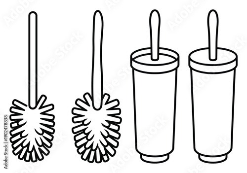 Bathroom Cleaning Brush Vector Illustration
