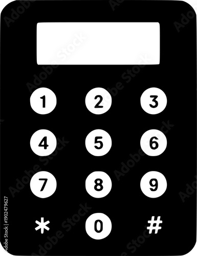 Keypad icon on white background. Modern simple icon vector illustration.
vector silhouette illustration isolated on white background