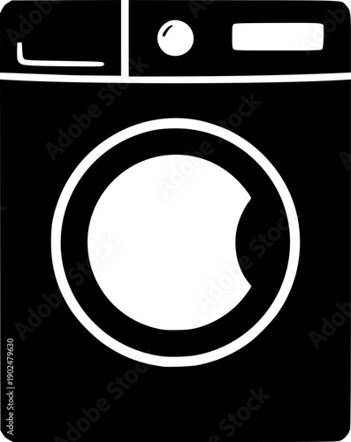 Washing machine icon - perfect for UI UX design
vector silhouette illustration isolated on white background
