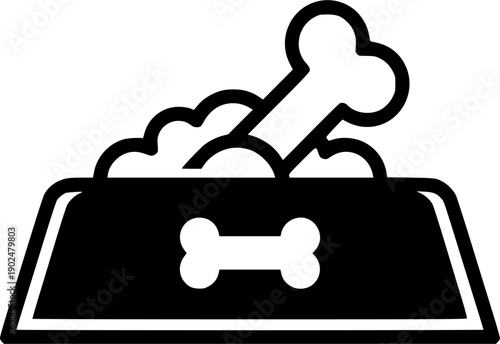 Pet food icons in a black filled and outlined style. Set of vector icons
vector silhouette illustration isolated on white background