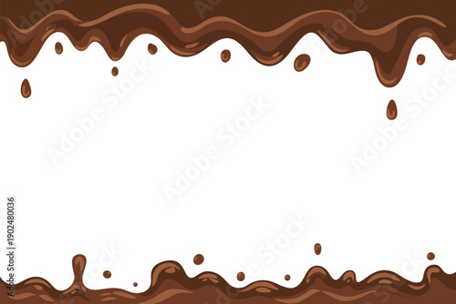 Dripping Chocolate Border with White Space for Text