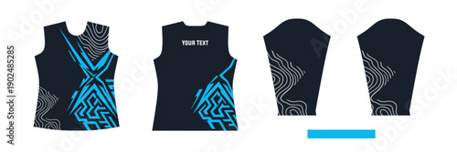 Women’s Long Sleeve Rash Guard Template, Round Neck Sportswear Sublimation Design, Editable Vector Artwork