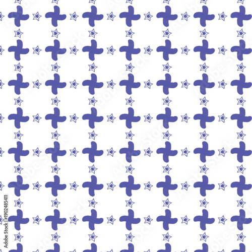 Floral Pattern Design: A mesmerizing pattern with stylized floral cross and star motifs. The intricate arrangement of these elements creates a visually captivating display. 