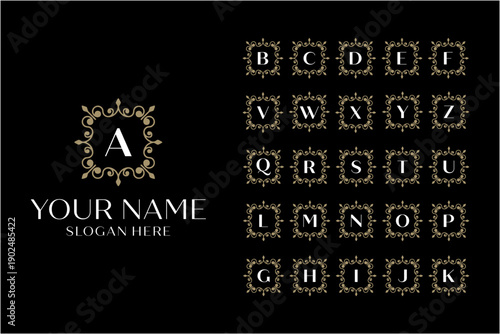 Alphabet Monogram Typography Design Elements Luxury.