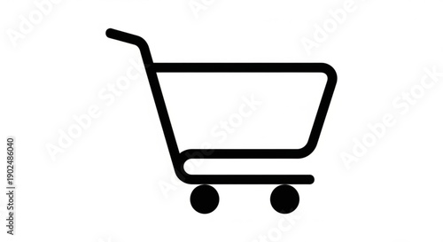 Modern shopping cart icon for e-commerce and retail use