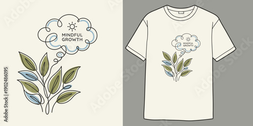 Mindful Growth Personal Development Vector for T-shirt Print and Posters