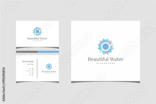 Beautiful Water Business Card Design Template.