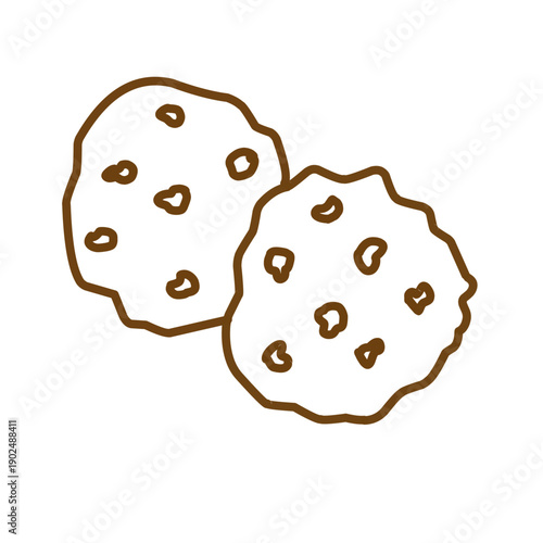 Set of hand drawn cookies, Doodle line hand drawn of cookies. Set of various cracker and biscuits for food theme, hand drawn various biscuit. Food frame cookies.