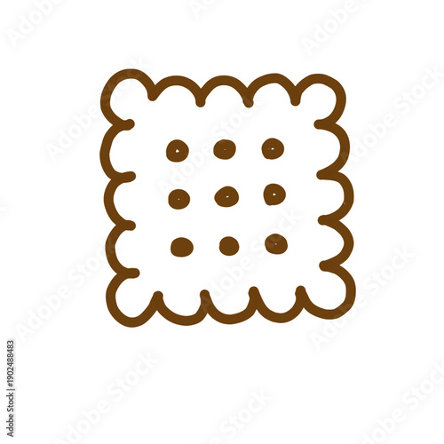 Set of hand drawn cookies, Doodle line hand drawn of cookies. Set of various cracker and biscuits for food theme, hand drawn various biscuit. Food frame cookies.