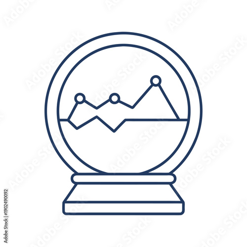Business Prediction Icon Showing Crystal Ball With Graph