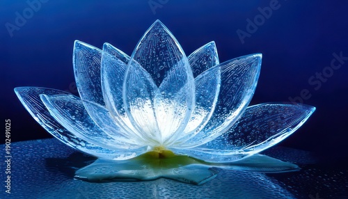Wallpaper Mural Ethereal Blue Lotus Flower - A Symbol of Purity and Enlightenment. Torontodigital.ca
