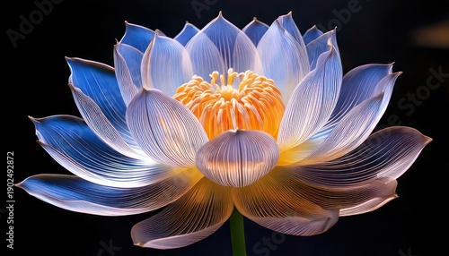 Wallpaper Mural Ethereal Lotus Blossom - A Symphony of Light and Color. Torontodigital.ca