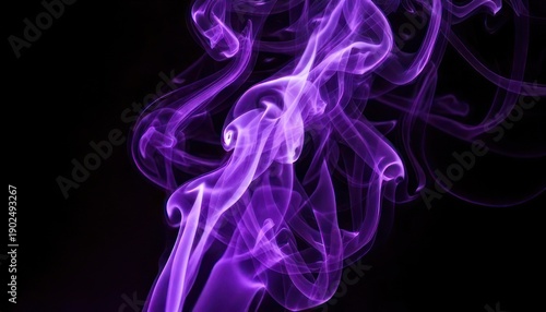 Wallpaper Mural Ethereal purple smoke swirls against a stark black backdrop, creating a mesmerizing visual. Torontodigital.ca