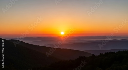 Wallpaper Mural Breathtaking mountain sunset with layered hills and vibrant sky Torontodigital.ca