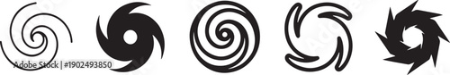 A versatile collection of distinct hurricane and swirl icons for various design purposes Vector