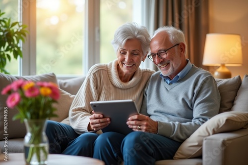 Senior Couple Having a Video Call with Their Doctor from the Comfort of Their Living Room