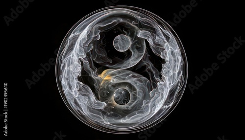 Wallpaper Mural Ethereal Yin Yang Symbol - A Balance of Light and Shadow. Torontodigital.ca