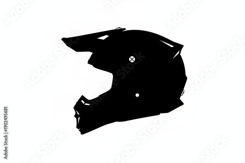 Motorcycle Helmet Silhouette: A sleek, black silhouette of a motorcycle helmet, designed for maximum safety, is showcased. The minimalist design hints at speed and protection.