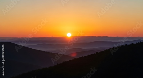 Wallpaper Mural Breathtaking mountain sunset with layered hills and vibrant sky Torontodigital.ca