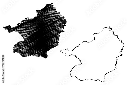 Lacs District (Ivory Coast, Republic of Cote dIvoire) map vector illustration, scribble sketch Lacs map