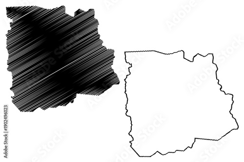 Sassandra-Marahoue District (Ivory Coast, Republic of Cote dIvoire) map vector illustration, scribble sketch Sassandra-Marahoue map