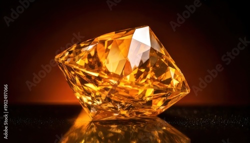 Wallpaper Mural Exquisite Golden Diamond - A Gemstone of Radiant Beauty and Brilliance. Torontodigital.ca