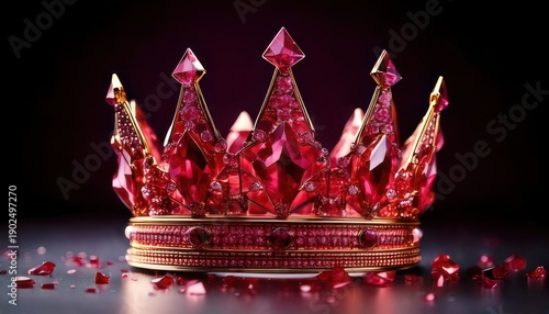 Wallpaper Mural Exquisite Ruby Crown - A Symbol of Royalty and Opulence. Torontodigital.ca