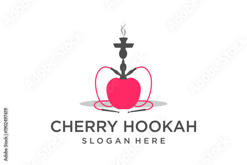 Cherry Hookah Logo Design with Apple.