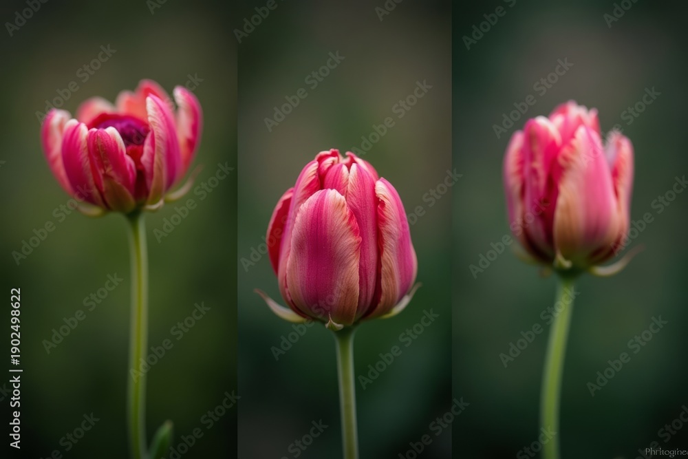 Obraz premium Time-lapse Series: Flower Blooming in Multiple Angles and Lighting Scenarios
