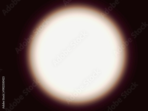 A bright, intense white light forms a large circular flare in the center of a dark, almost black background. The edges of the circle are slightly blurred and warm-toned.
