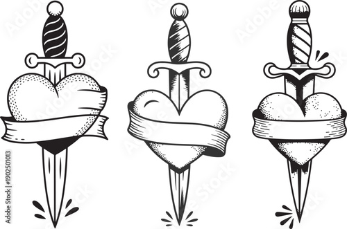 Heart with dagger tattoo designs  heart with dagger through it  tattoo art  heart and dagger tattoo  tattoo designs  heart tattoos  dagger tattoos  tattoo illustrations