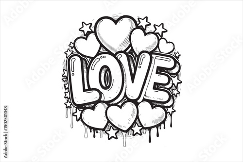 Romantic Couple Silhouette with Heart Background