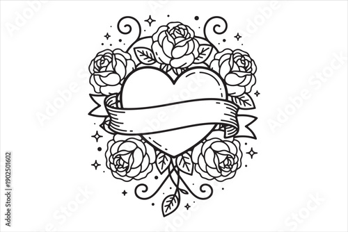 Romantic Couple Silhouette with Heart Background