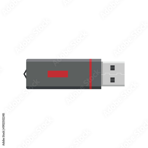 USB Flash Drive Top View Icon – Portable Data Storage Technology Illustration